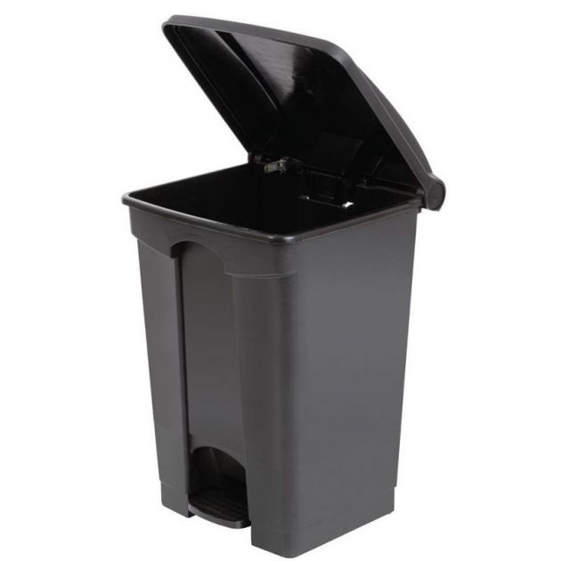 Poubelle à pédale alimentaire mobile plastique gris