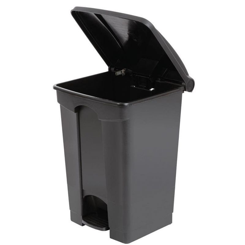 Poubelle à pédale alimentaire mobile plastique gris