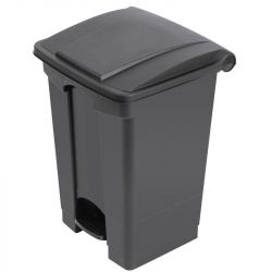 Poubelle à pédale alimentaire mobile plastique Gris 90 L