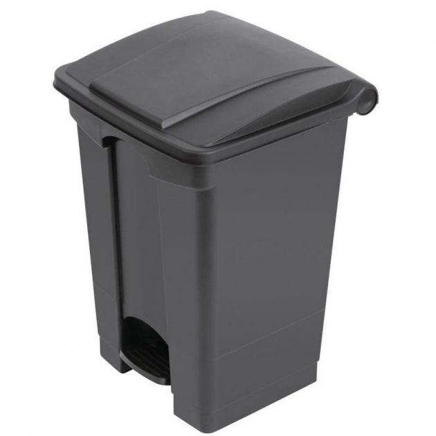 Poubelle à pédale alimentaire mobile plastique gris 45L