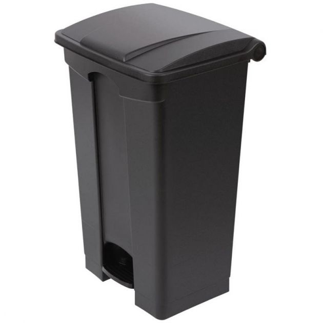 Poubelle à pédale alimentaire mobile plastique gris