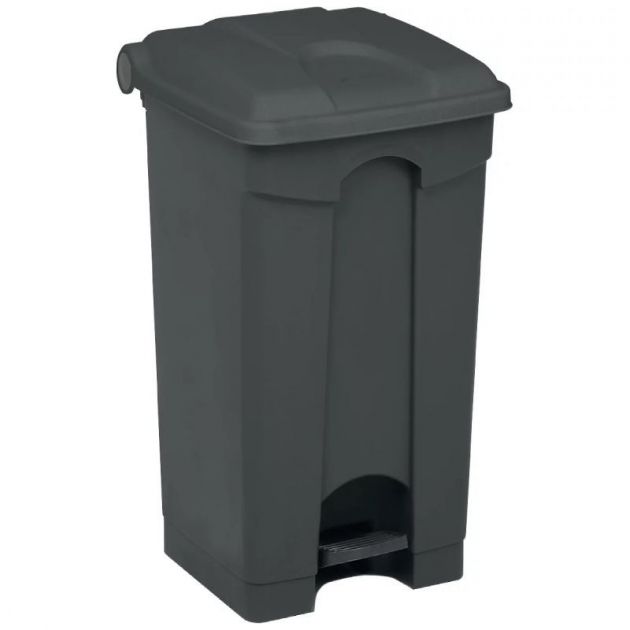 Poubelle à pédale alimentaire mobile plastique gris