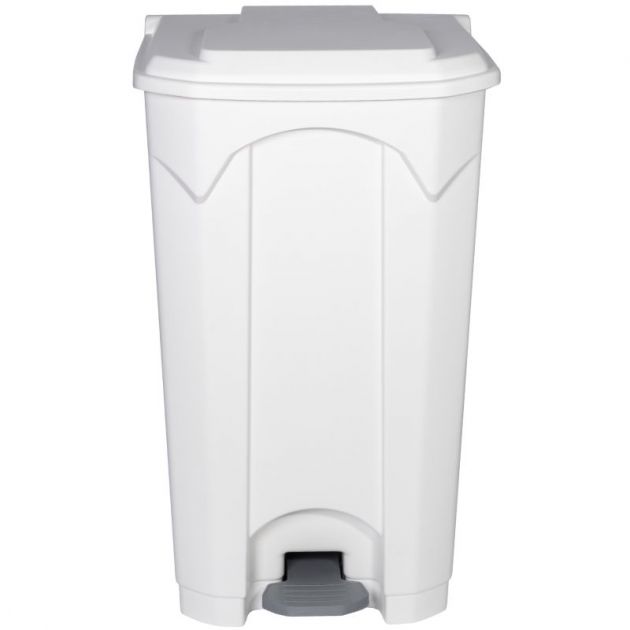 Poubelle blanche à pédale couvercle blanc HACCP