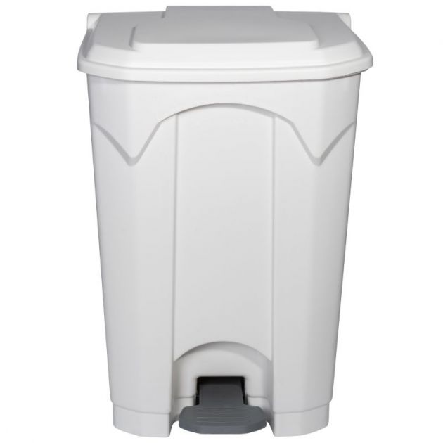 Poubelle blanche à pédale couvercle blanc HACCP