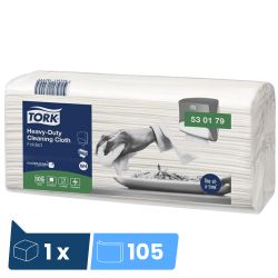 Chiffon de Nettoyage premium Ultra-Résistant blanc 1 pli Tork - boîte de 105