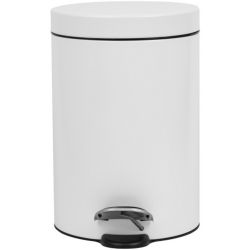 COLLECTEUR à pédale 3L métal blanc face