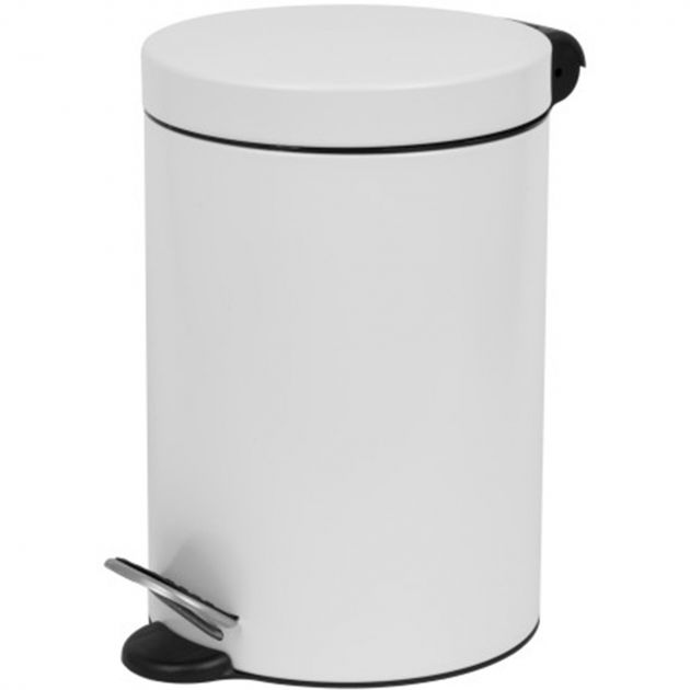 COLLECTEUR à pédale 3L métal blanc profil