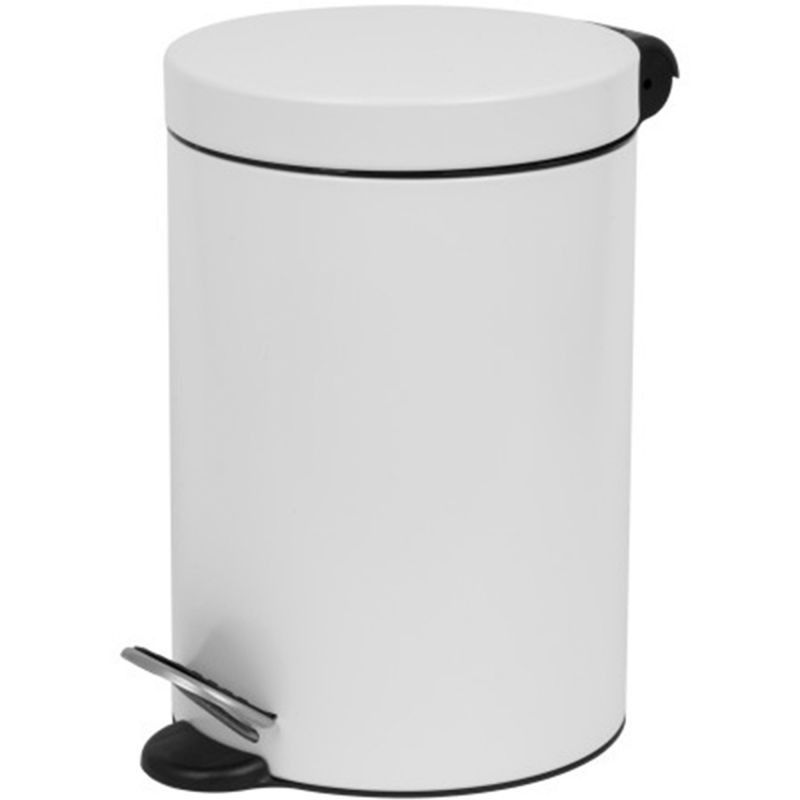COLLECTEUR à pédale 3L métal blanc profil