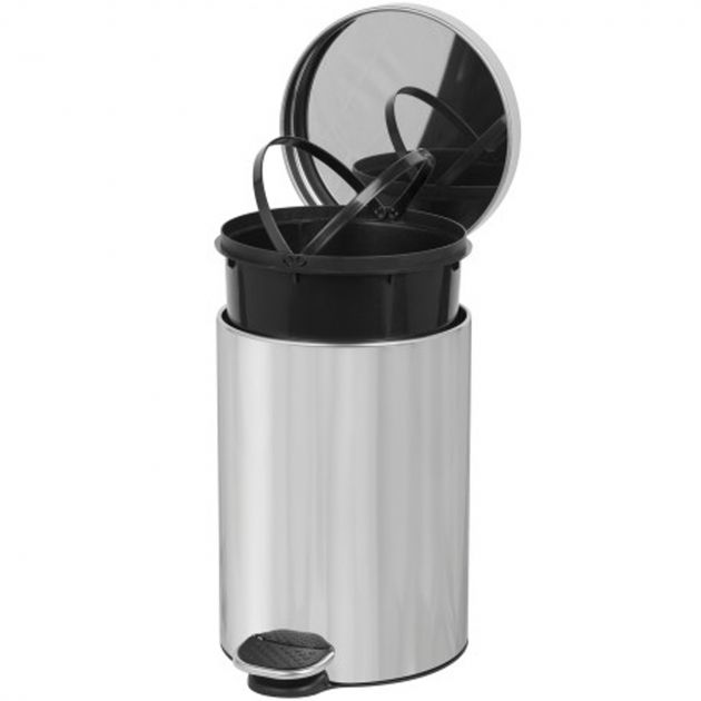 COLLECTEUR à pédale 3L métal ouvert gris