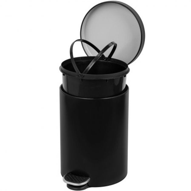 COLLECTEUR à pédale 3L métal ouvert noir