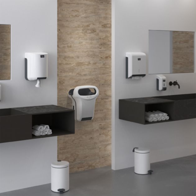 COLLECTEUR à pédale 3L métal ambiance blanc