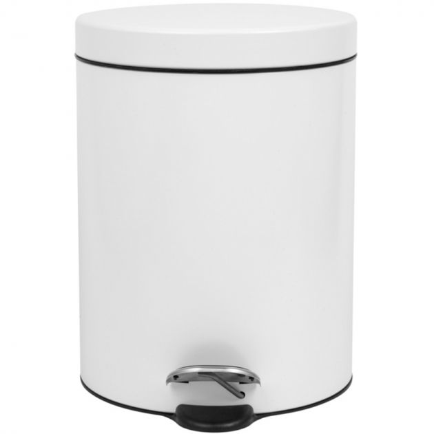 COLLECTEUR à pédale 5L blanc face