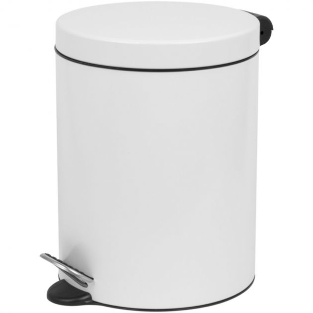 COLLECTEUR à pédale 5L métal profil blanc