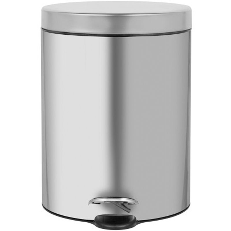 COLLECTEUR à pédale 5L métal gris face