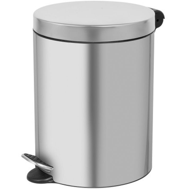 COLLECTEUR à pédale 5L métal gris profil