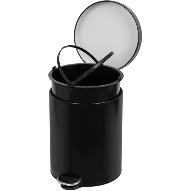 COLLECTEUR à pédale 5L métal ouvert noir