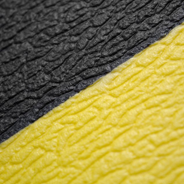 Tapis orthomat standard 9,5 mm sur mesure jaune noir texture
