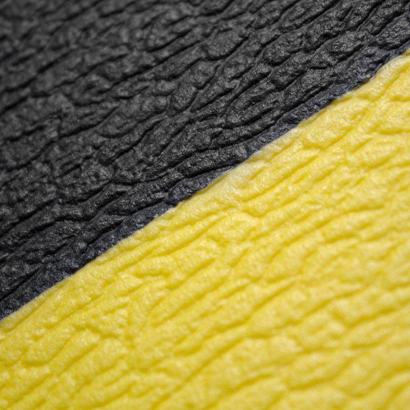 Tapis orthomat standard 9,5 mm sur mesure jaune noir texture