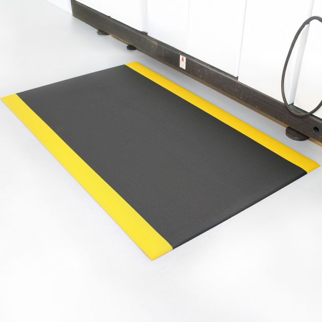Tapis orthomat standard 9,5 mm sur mesure jaune noir sol