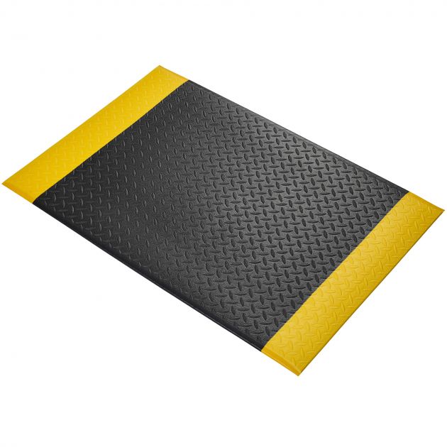 Tapis diamond orthomat standard 9,5 mm sur mesure noir/jaune 120cm