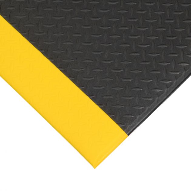 Tapis diamond orthomat standard 9,5 mm sur mesure noir/jaune coin