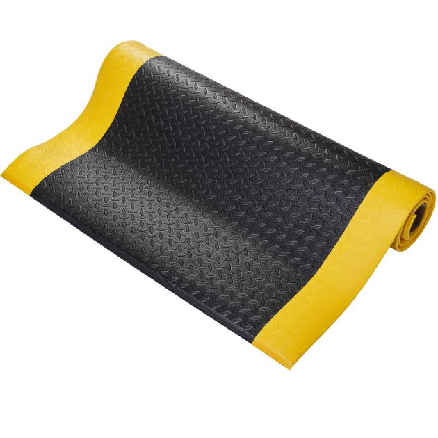 Tapis diamond orthomat standard 9,5 mm sur mesure noir/jaune 120cm