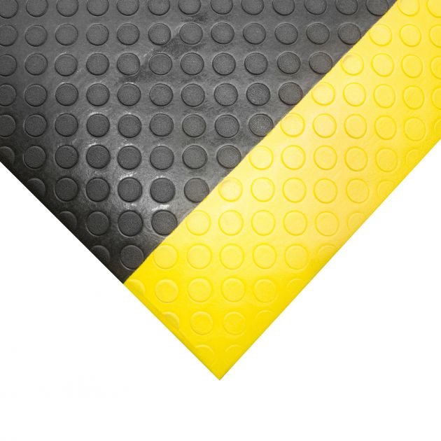 Tapis pastille orthomat standard 9,5 mm sur mesure noir/jaune coin