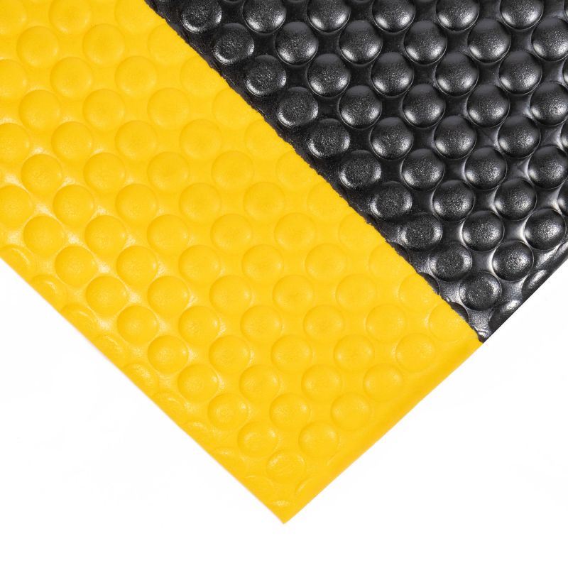 Tapis à bulle orthomat premium 12,5 mm sur mesure noir/jaune angle