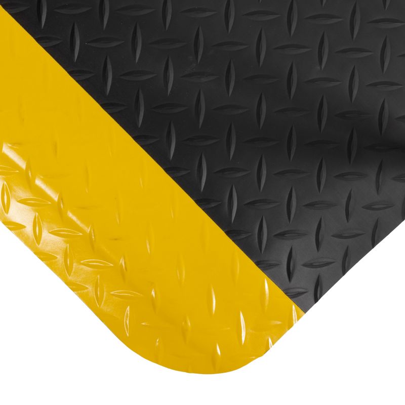 Tapis orthomat regen 70% recyclé 15 mm sur mesure noir/jaune