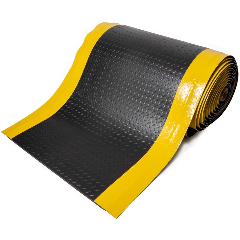 Tapis deckplate 15 mm sur mesure jaune/noir 150cm