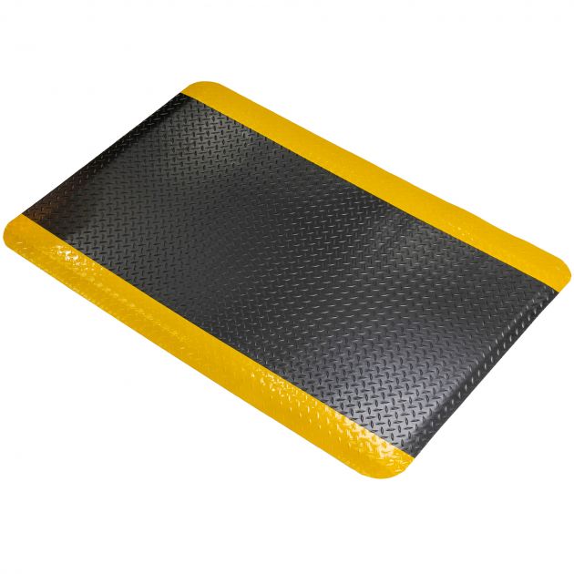 Tapis deckplate 15 mm sur mesure jaune/noir 90cm