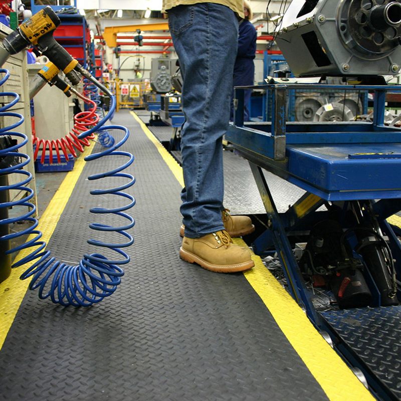 Tapis deckplate 15 mm sur mesure linéaire jaune/noir