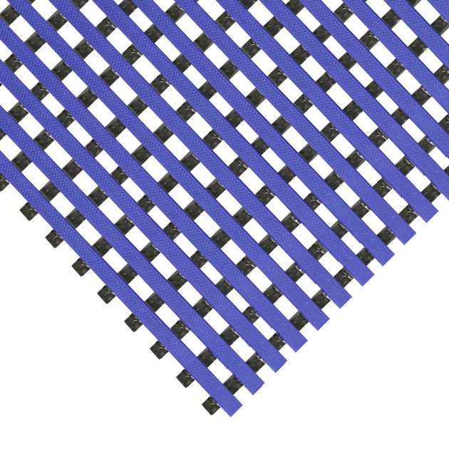 Tapis spécial milieu humide (piscine, douche, vestiaire) 15 mm sur mesure bleu focus