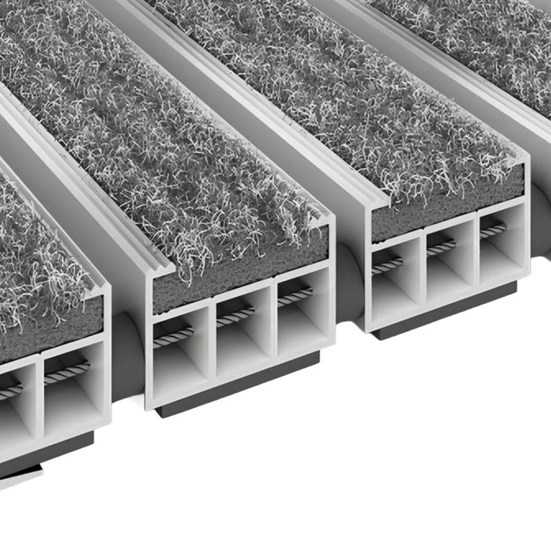 Tapis profilé en textile pour intérieur gris 19mm