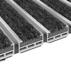 Tapis profilé en textile pour intérieur noir 12mm