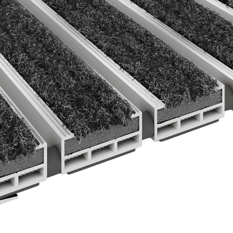 Tapis profilé en textile pour intérieur noir 12mm