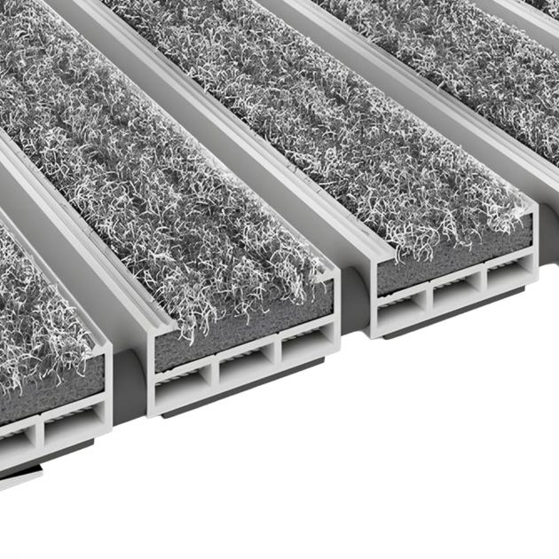 Tapis profilé en textile pour intérieur gris 12mm
