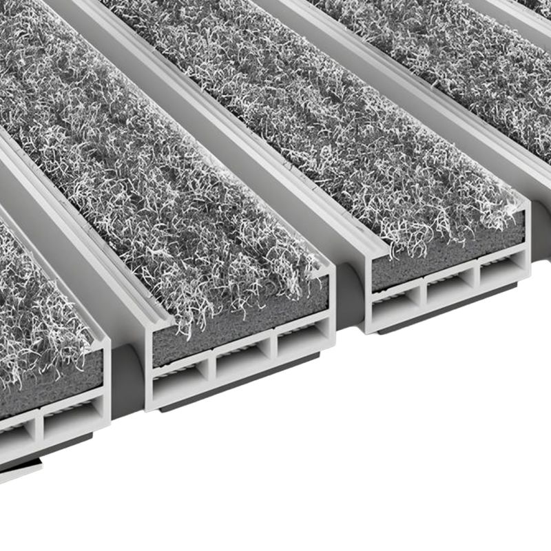 Tapis profilé en textile pour intérieur gris 12mm
