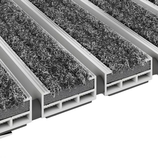 Tapis profilé en textile pour intérieur gris anthracite 12mm