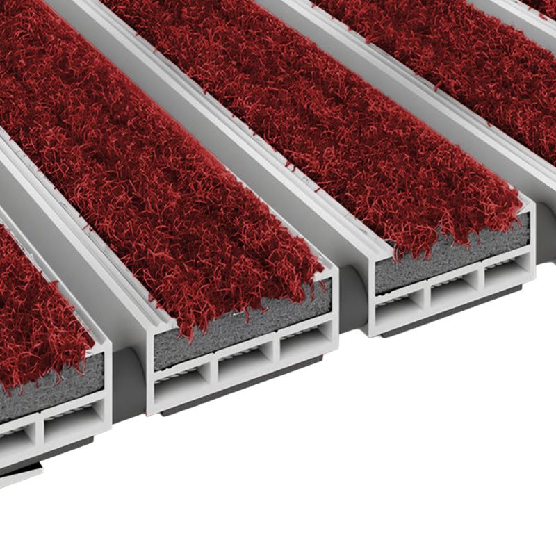 Tapis profilé en textile pour intérieur rouge 12mm
