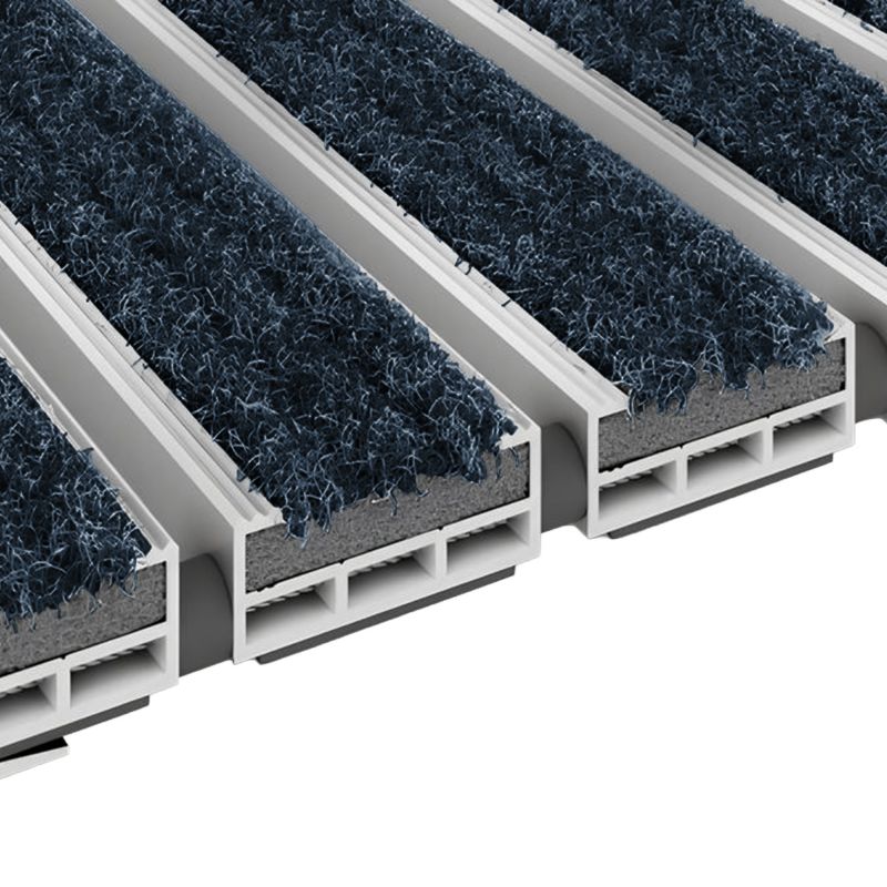 Tapis profilé en textile pour intérieur bleu 12mm