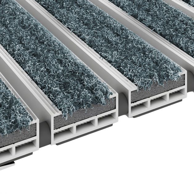 Tapis profilé en textile pour intérieur turquoise 12mm