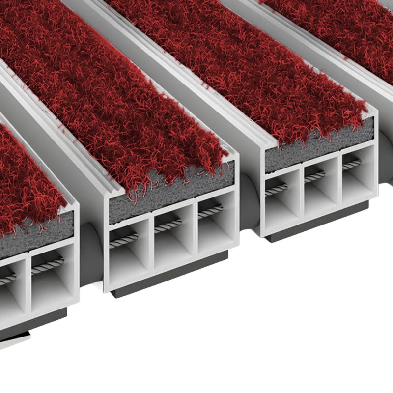 Tapis profilé en textile pour intérieur rouge 19mm