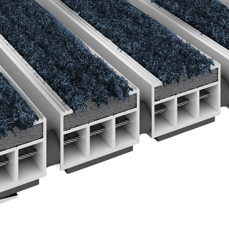 Tapis profilé en textile pour intérieur bleu 19mm