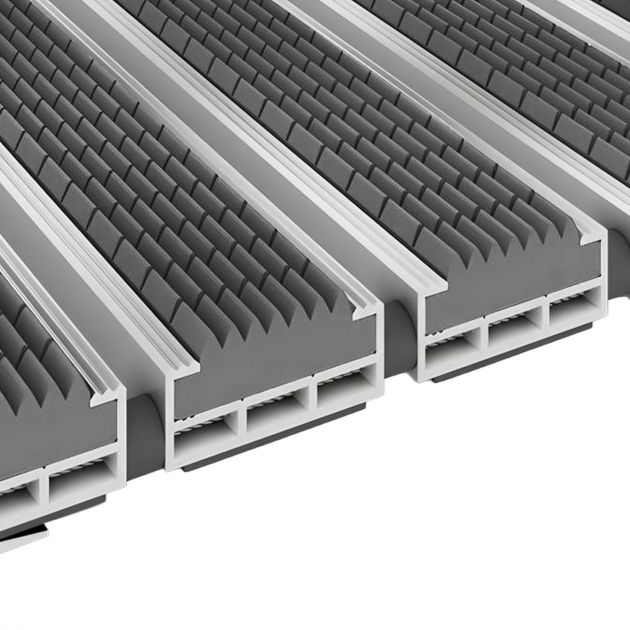 Tapis profilé en gomme pour extérieur 12 mm gris 