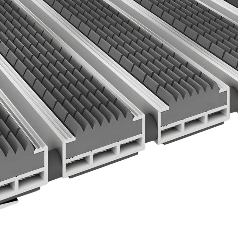Tapis profilé en gomme pour extérieur 12 mm gris 