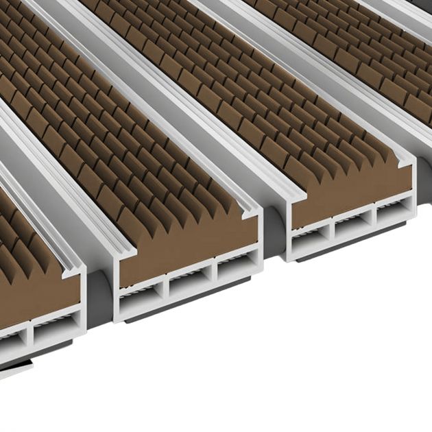 Tapis profilé en gomme pour extérieur beige 12mm