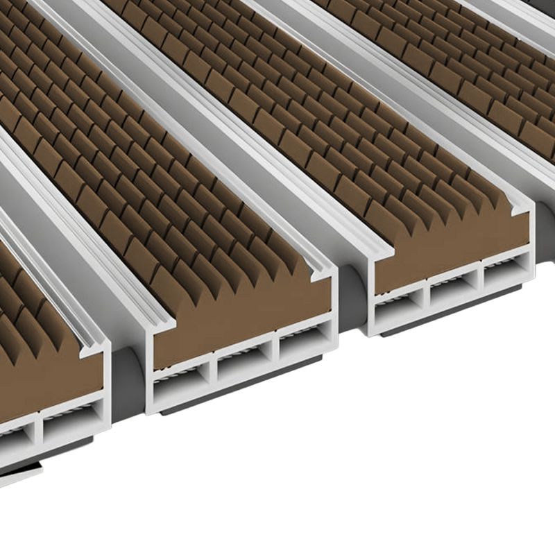 Tapis profilé en gomme pour extérieur beige 12mm