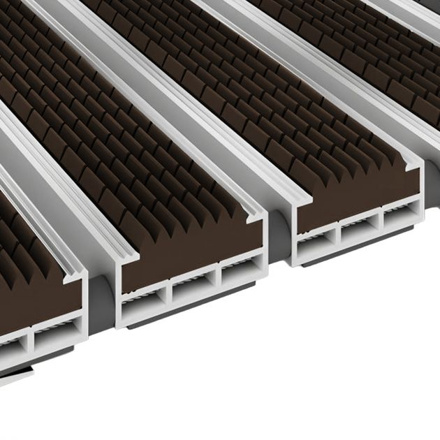 Tapis profilé en gomme pour extérieur marron 12mm