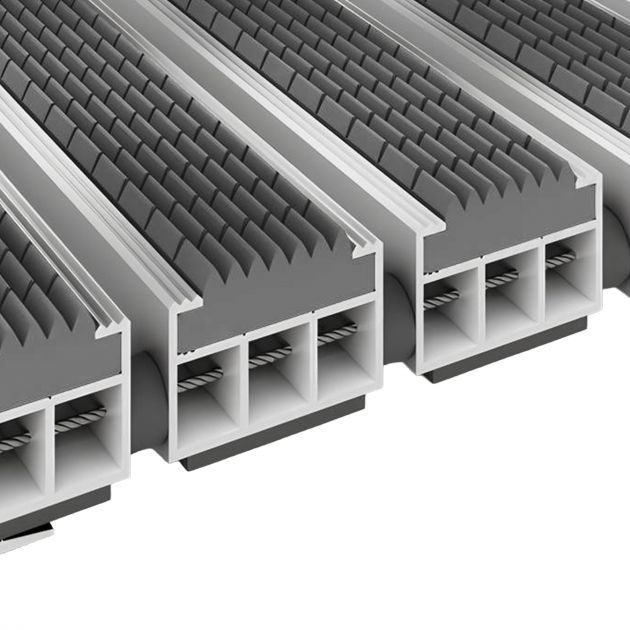 Tapis profilé en gomme pour extérieur gris 19mm